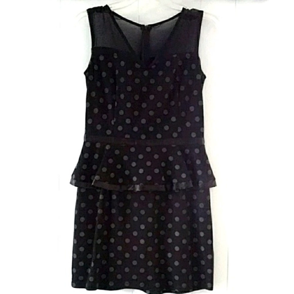 Charlotte Russe black polka-dot peplum dre…
